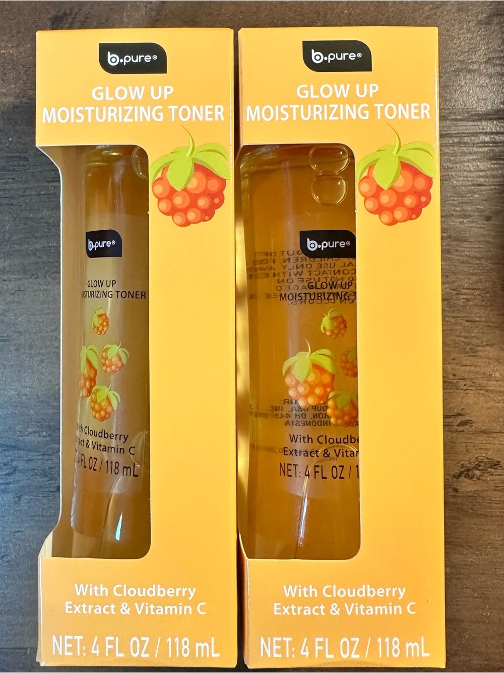 B Pure Glow Up Moisturizing Toner With Cloudberry Extract & Vitamin C 2pk NEW